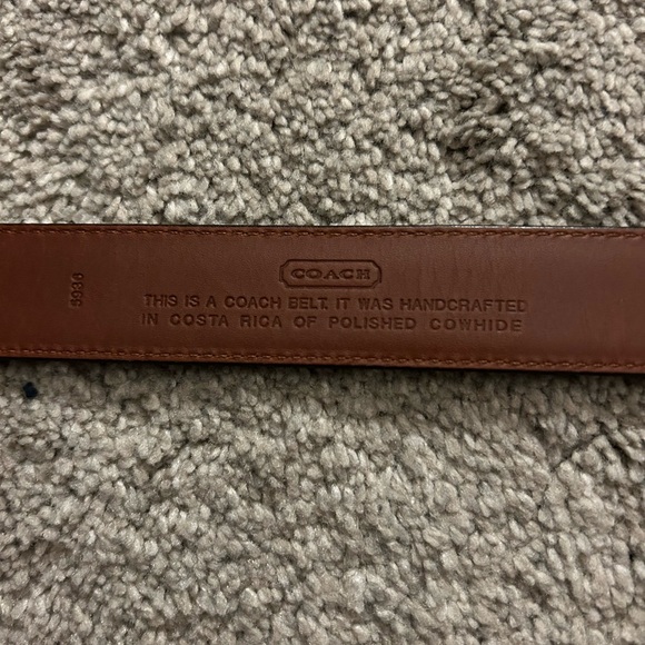 Women’s Authentic Coach Brown Belt with Silver Square Buckle 36” or 90cm 5936